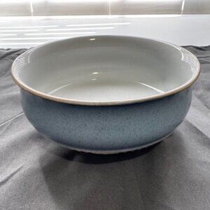 Vintage Denby Castile Footed Soup Cereal Bowl Stoneware Blue/White England 5.5"